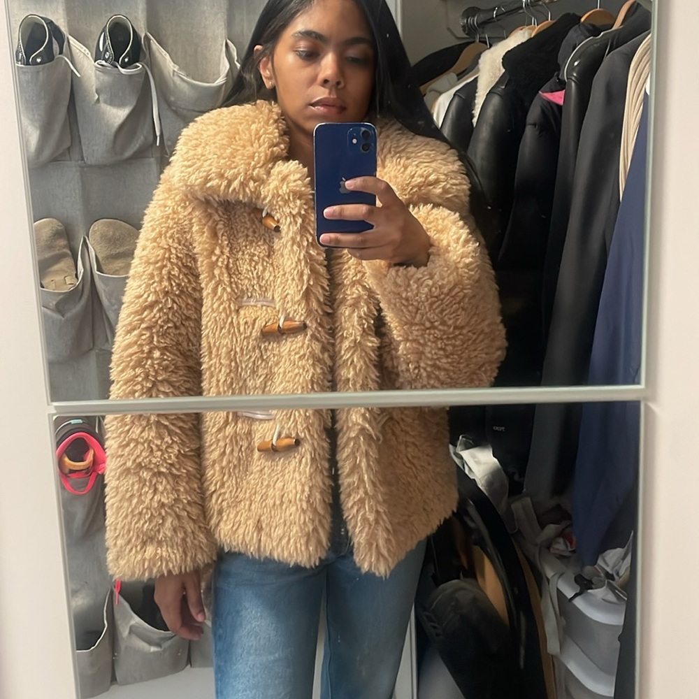 MANGO Bolita Faux Shearling Jacket XS NWT - Picture 6 of 7